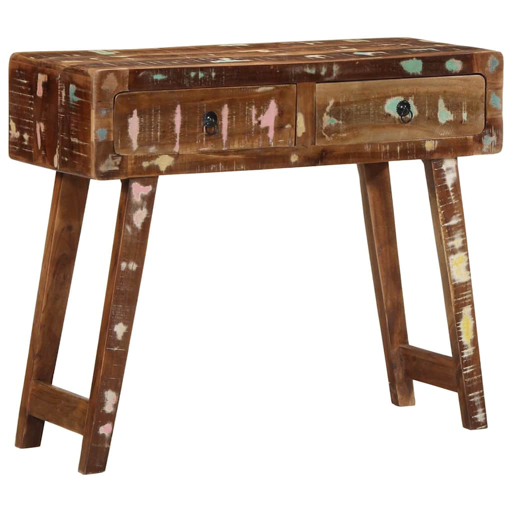 vidaXL Konsolentisch 90x32x75 cm Altholz Massivholz