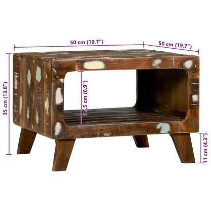 vidaXL Couchtisch 50 x 50 x 35 cm Massives upgecyceltes Holz