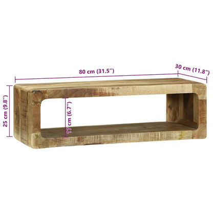 vidaXL TV-Schränk mit Regal Braun 80 x 30 x 25 cm Massivholz Mango