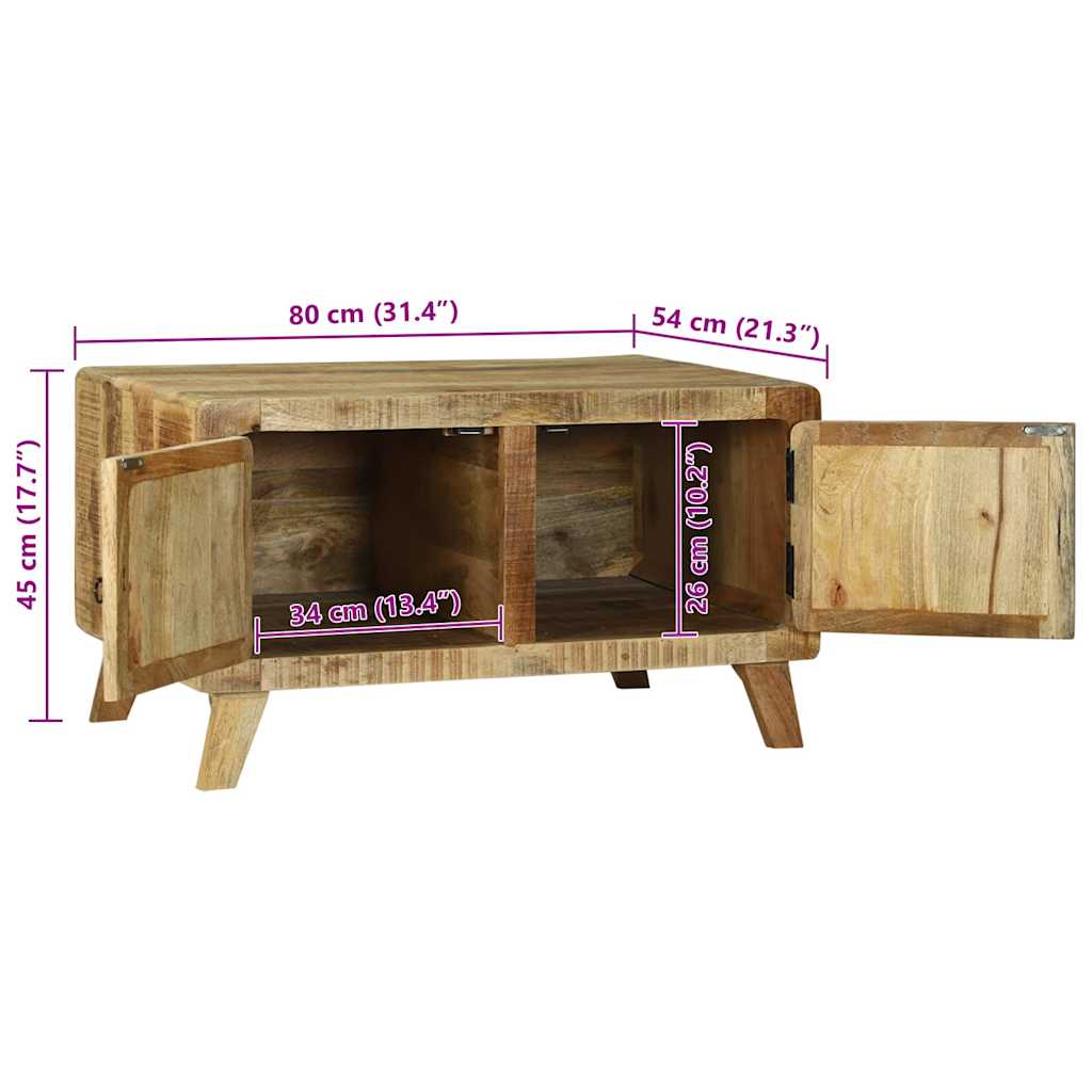 vidaXL Couchtisch Braun 80 x 54 x 45 cm Massivholz Mango
