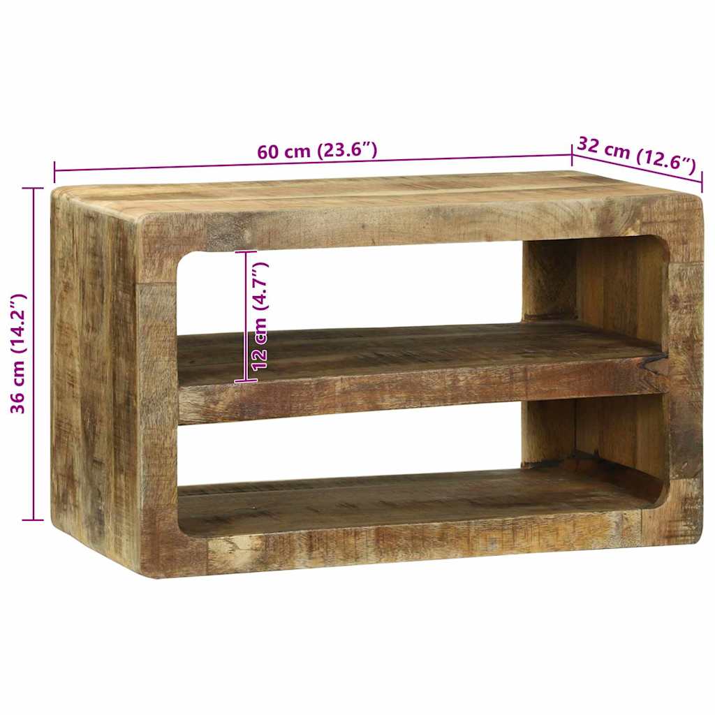 vidaXL TV-Schränk mit Regal Braun 60 x 32 x 36 cm Massivholz Mango