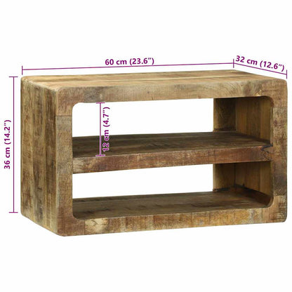 vidaXL TV-Schränk mit Regal Braun 60 x 32 x 36 cm Massivholz Mango