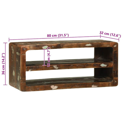 vidaXL TV-Schränk Mehrfarbig 80 x 32 x 36 cm Massivholz Altholz