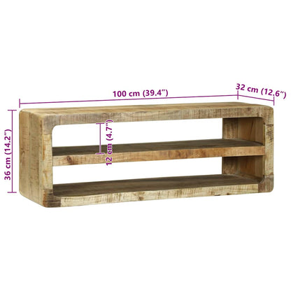 vidaXL TV-Schränk mit Regal Braun 100 x 32 x 36 cm Massivholz Mango