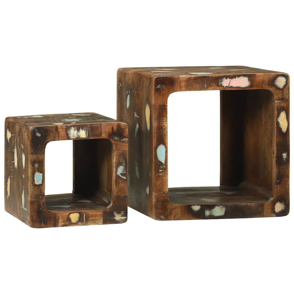 vidaXL TV-Einheiten 2 pcs Mehrfarbig Massives upgecyceltes Holz