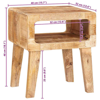 vidaXL Beistelltisch mit Regal Braun 40 x 32 x 46 cm Massivholz Mango
