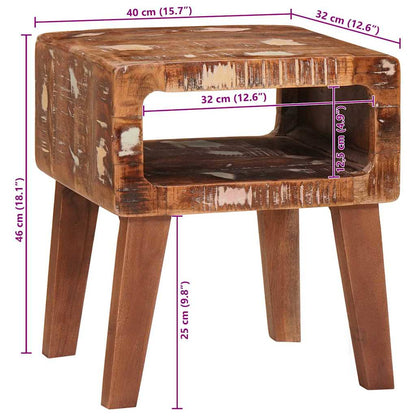 vidaXL Table d'appoint marron 40 x 32 x 46 cm Bois massif recyclé