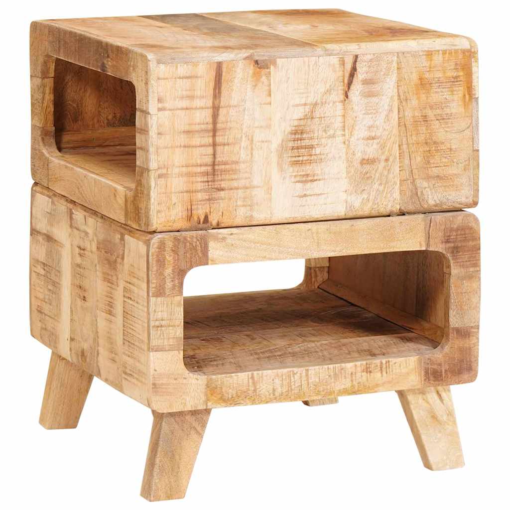 vidaXL Beistelltisch mit Regal Braun 40 x 40 x 49 cm Massivholz Mango