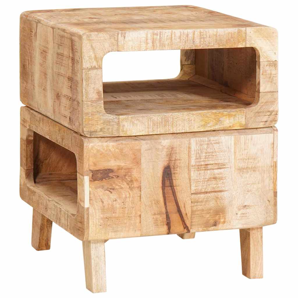 vidaXL Beistelltisch mit Regal Braun 40 x 40 x 49 cm Massivholz Mango