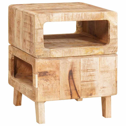vidaXL Beistelltisch mit Regal Braun 40 x 40 x 49 cm Massivholz Mango