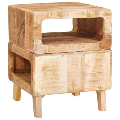 vidaXL Beistelltisch mit Regal Braun 40 x 40 x 49 cm Massivholz Mango