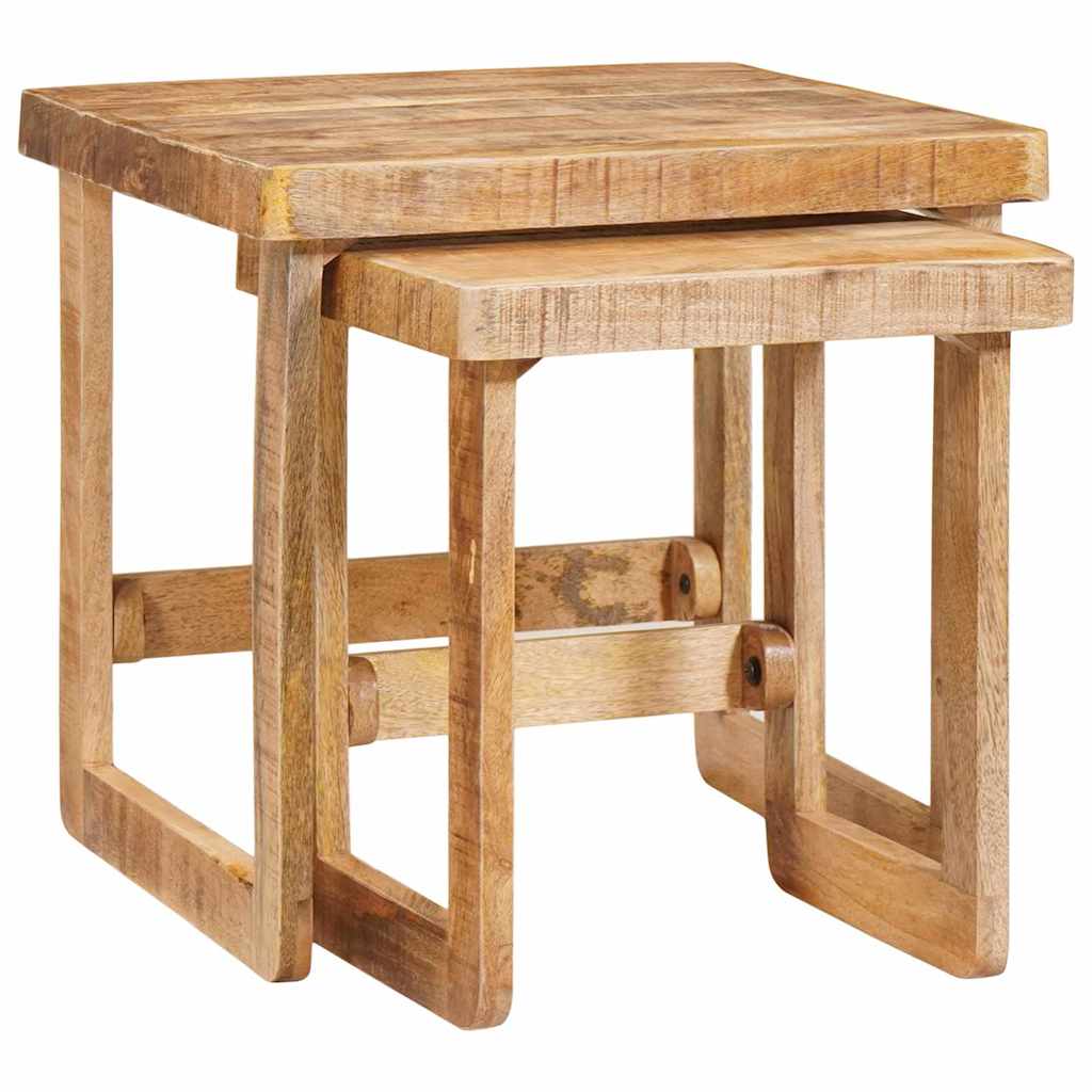 vidaXL Satztische 2 pcs Braun 46 x 46 x 45 cm Massivholz Mango