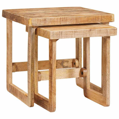 vidaXL Satztische 2 pcs Braun 46 x 46 x 45 cm Massivholz Mango