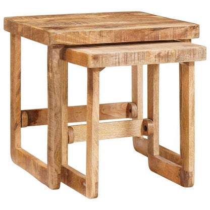 vidaXL Satztische 2 pcs Braun 46 x 46 x 45 cm Massivholz Mango