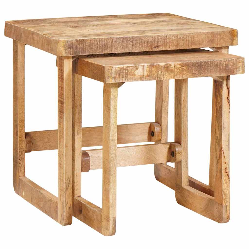 vidaXL Satztische 2 pcs Braun 46 x 46 x 45 cm Massivholz Mango