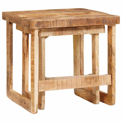 vidaXL Satztische 2 pcs Braun 46 x 46 x 45 cm Massivholz Mango