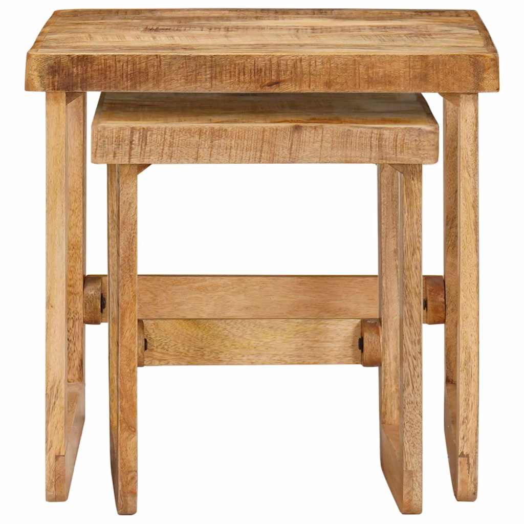 vidaXL Satztische 2 pcs Braun 46 x 46 x 45 cm Massivholz Mango