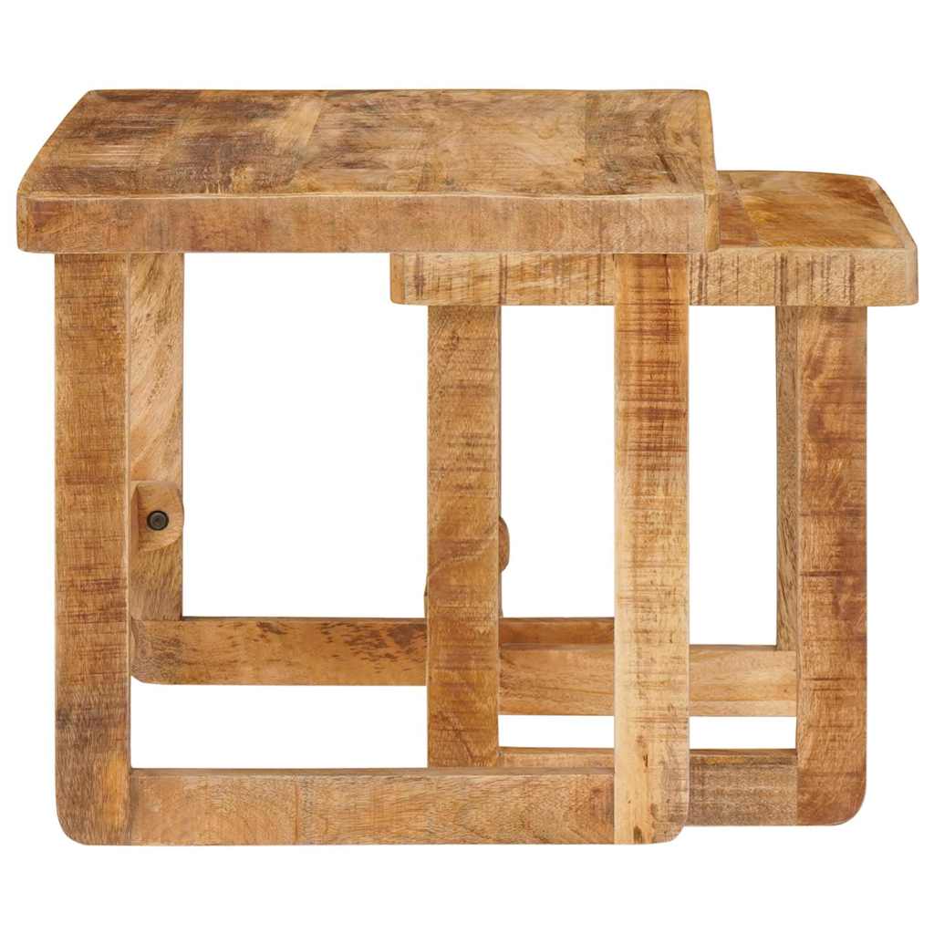 vidaXL Satztische 2 pcs Braun 46 x 46 x 45 cm Massivholz Mango