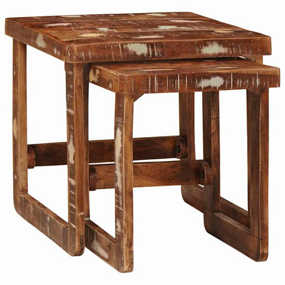 vidaXL Satztische 2 pcs 46 x 46 x 45 cm Massives upgecyceltes Holz