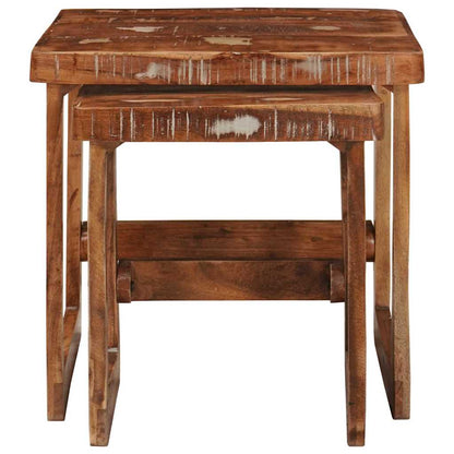 vidaXL Satztische 2 pcs 46 x 46 x 45 cm Massives upgecyceltes Holz