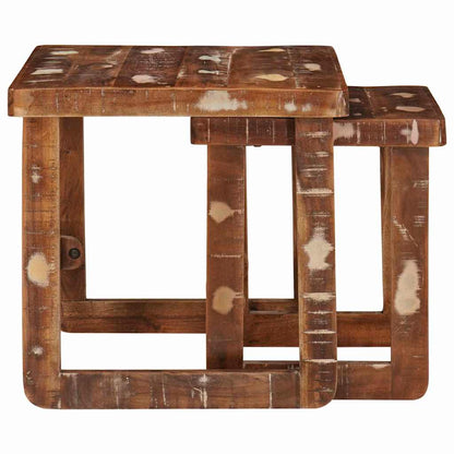 vidaXL Satztische 2 pcs 46 x 46 x 45 cm Massives upgecyceltes Holz