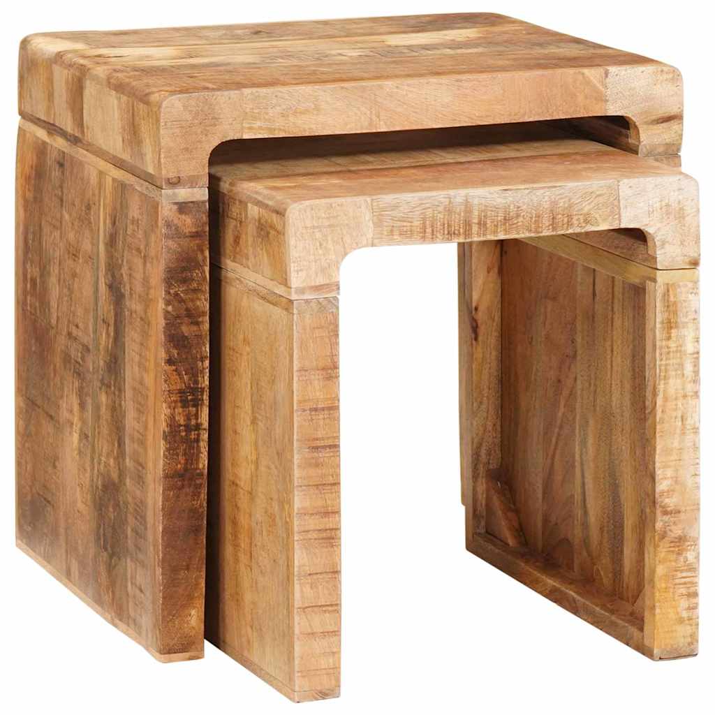 vidaXL Satztische 2 pcs Braun 46 x 40 x 46 cm Massivholz Mango