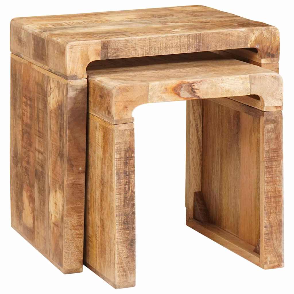 vidaXL Satztische 2 pcs Braun 46 x 40 x 46 cm Massivholz Mango