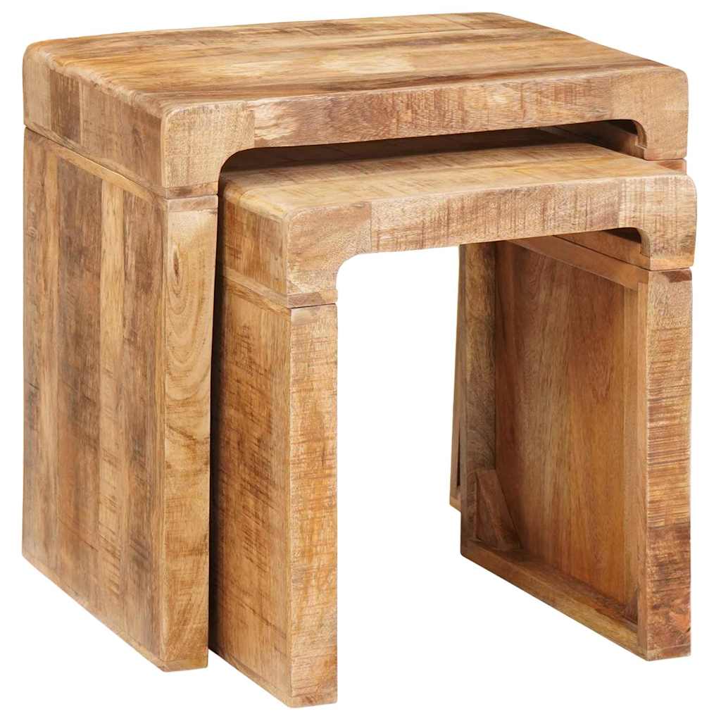 vidaXL Satztische 2 pcs Braun 46 x 40 x 46 cm Massivholz Mango