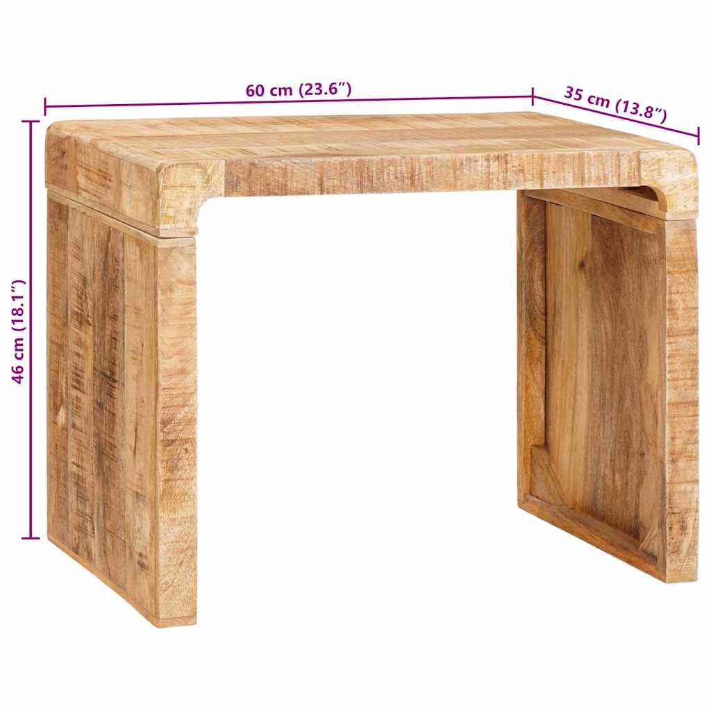 vidaXL Beistelltisch Braun 60 x 35 x 46 cm Massivholz Mango