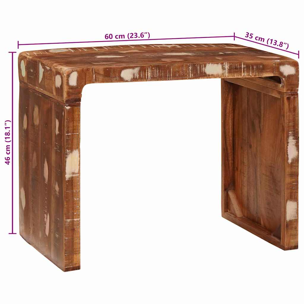 vidaXL Table d'appoint marron 60 x 35 x 46 cm en bois massif recyclé
