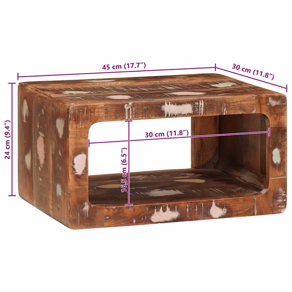 Nachttisch Braun 45 x 30 x 24 cm Massives upgecyceltes Holz