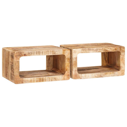 vidaXL Nachttisch 2 pcs Braun 45 x 30 x 24 cm Massivholz Mango