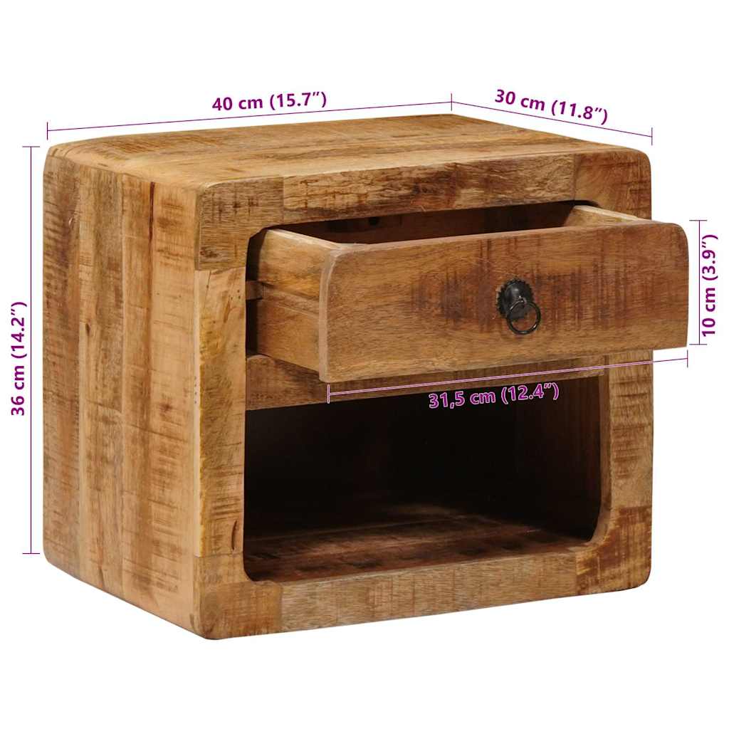 vidaXL Wandregal Nachtschrank Braun 40 x 30 x 36 cm Massivholz Mango