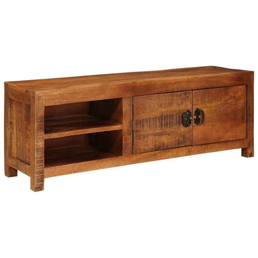 vidaXL TV-Schränk mit Regal Braun 110 x 30 x 40 cm Massivholz Mango