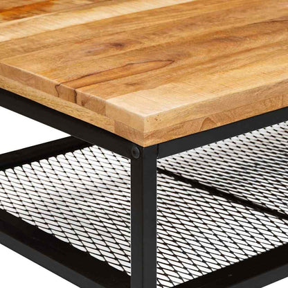 vidaXL Couchtisch Braun und Schwarz 110 x 55 x 35 cm Massivholz Mango