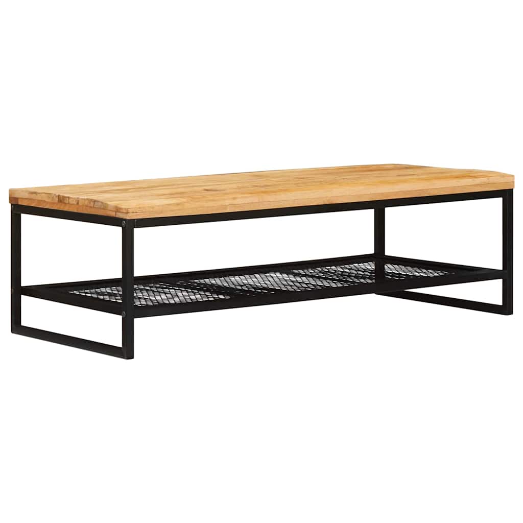 vidaXL Couchtisch Braun und Schwarz 110 x 55 x 35 cm Massivholz Mango