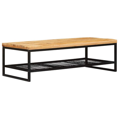 vidaXL Couchtisch Braun und Schwarz 110 x 55 x 35 cm Massivholz Mango