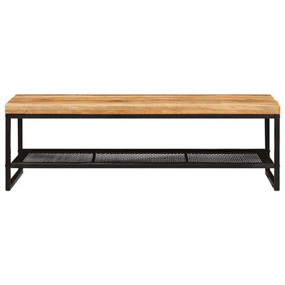 vidaXL Couchtisch Braun und Schwarz 110 x 55 x 35 cm Massivholz Mango
