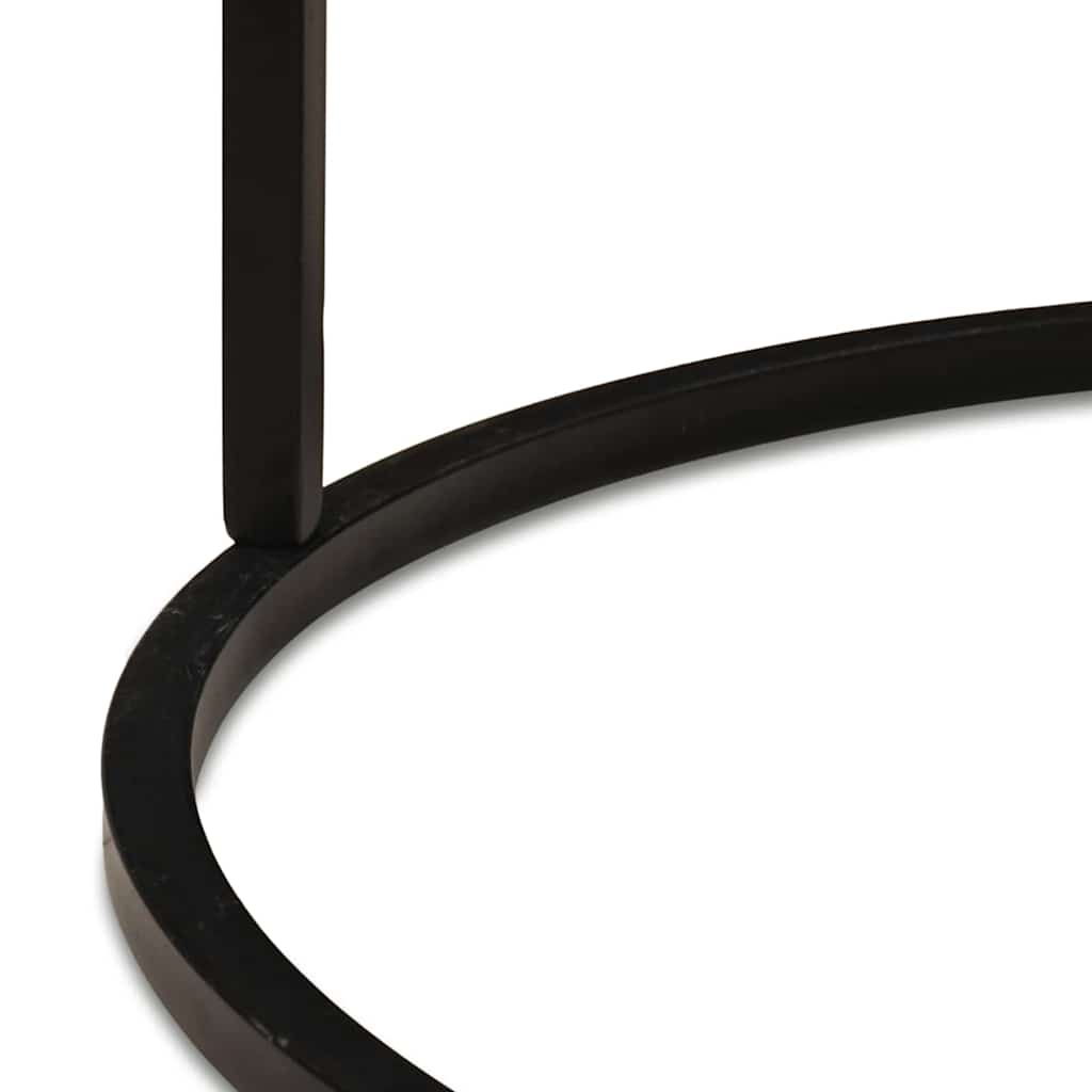 vidaXL Tables basses gigognes 3 pcs Noir Bois de manguier massif et Acier