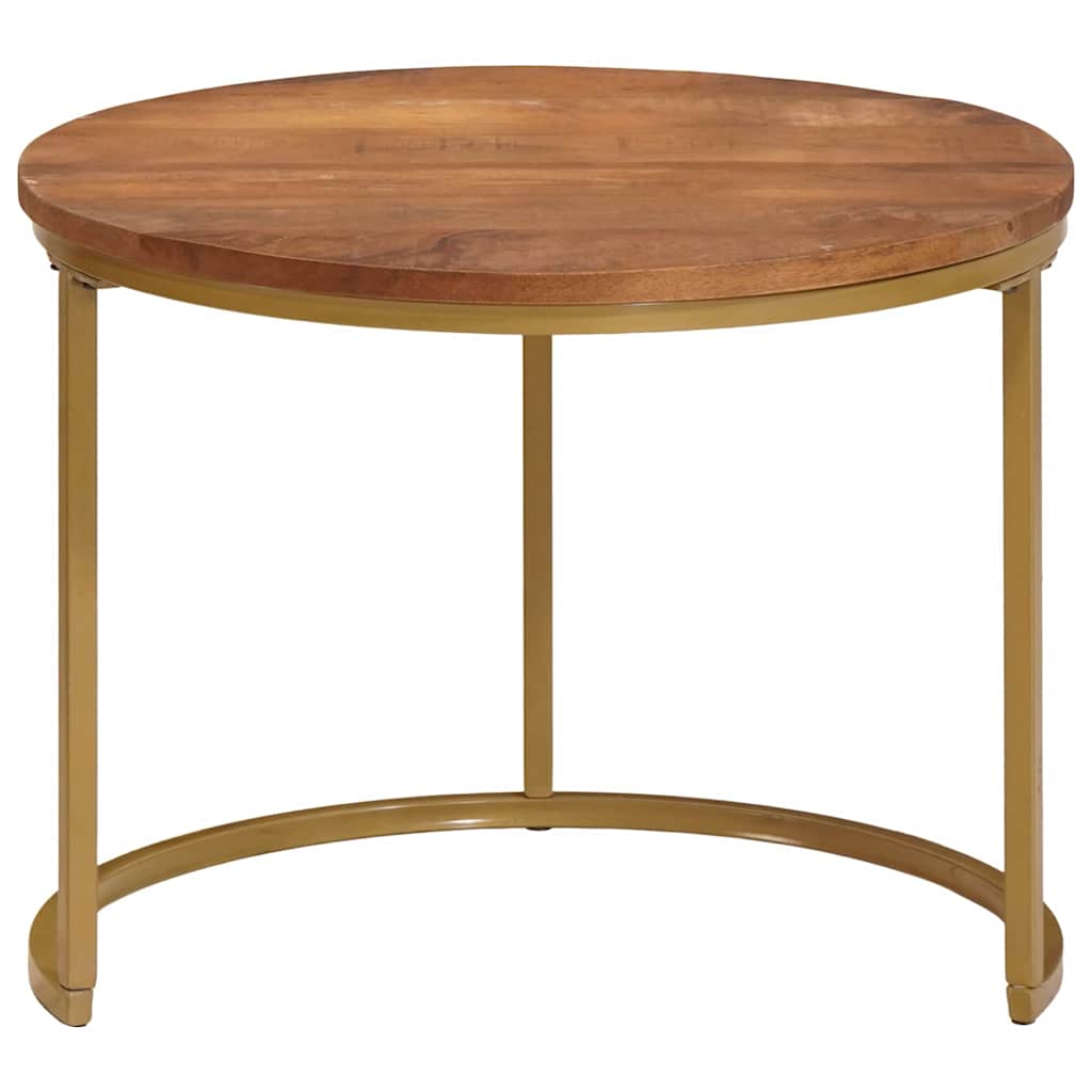 Nesting-Couchtische 3 pcs Honigbraun Massivholz Mango und Stahl