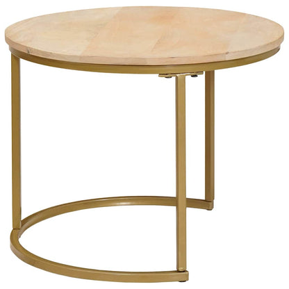 Nesting-Couchtische 2 pcs Braun Massivholz Mango und Stahl