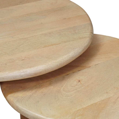 Nesting-Couchtische 2 pcs Schwarz Massivholz Mango