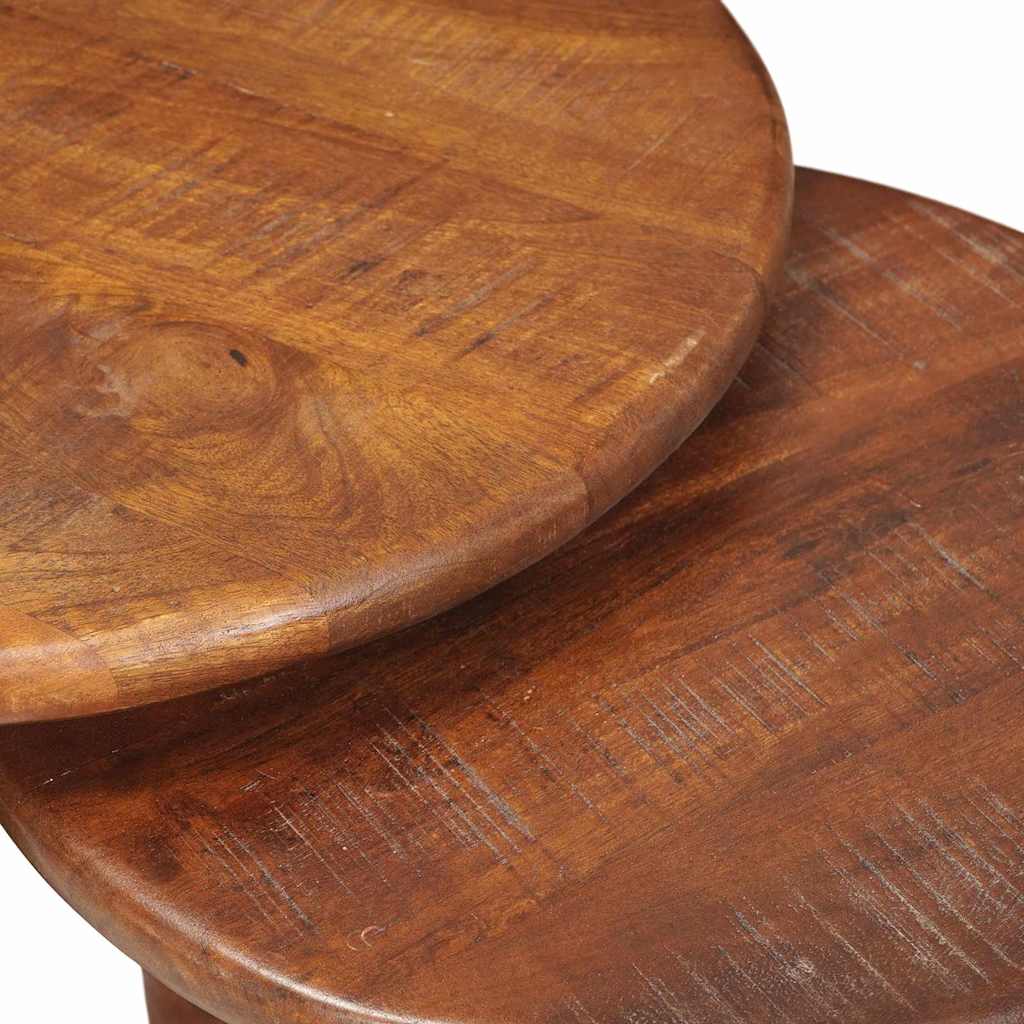 vidaXL Nesting-Couchtische 2 pcs Honigbraun Massivholz Mango