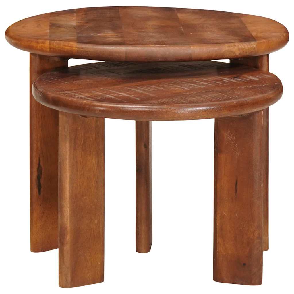 vidaXL Nesting-Couchtische 2 pcs Honigbraun Massivholz Mango