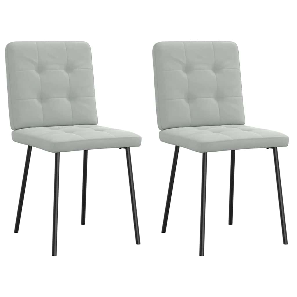 vidaXL Chaises de salle à manger 2 pcs Velours gris clair