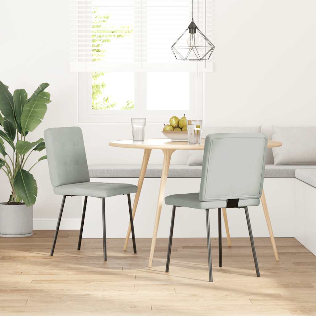 vidaXL Chaises de salle à manger 2 pcs Velours gris clair