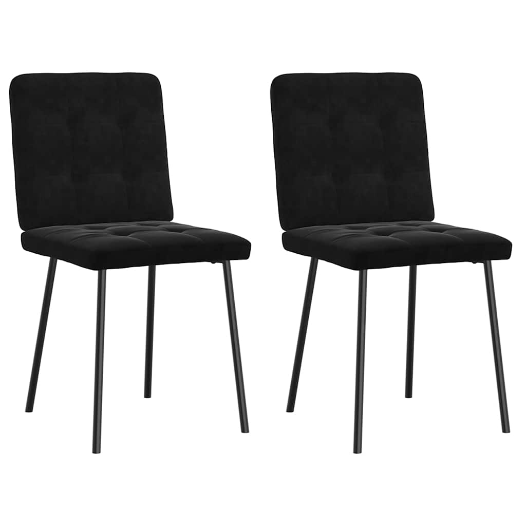 vidaXL Chaises de salle à manger 2 pcs Velours noir