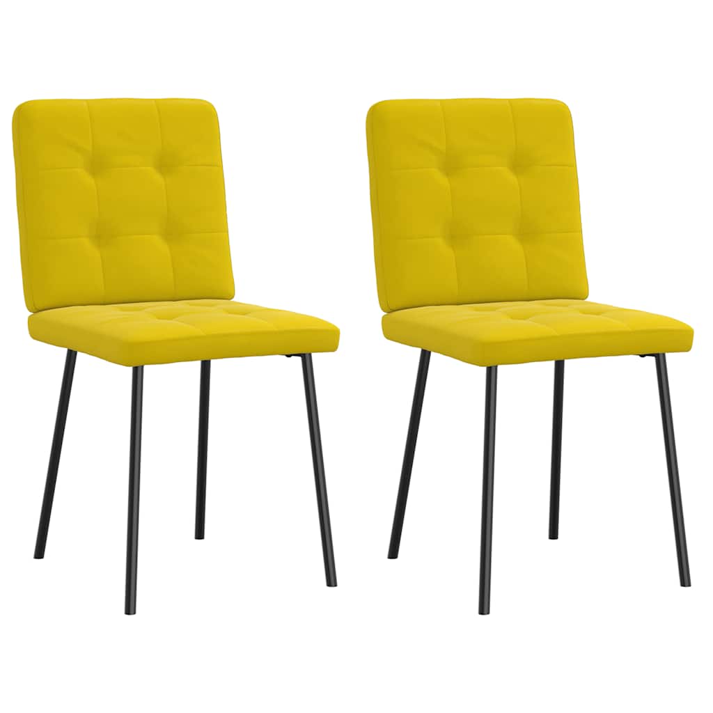 vidaXL Chaises de salle à manger 2 pcs Jaune Velours
