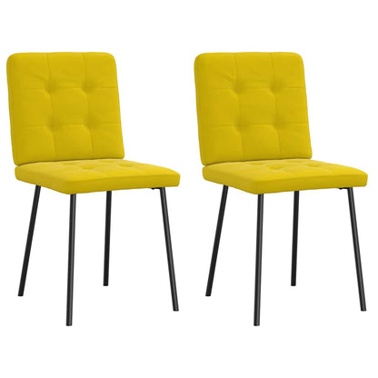 vidaXL Chaises de salle à manger 2 pcs Jaune Velours