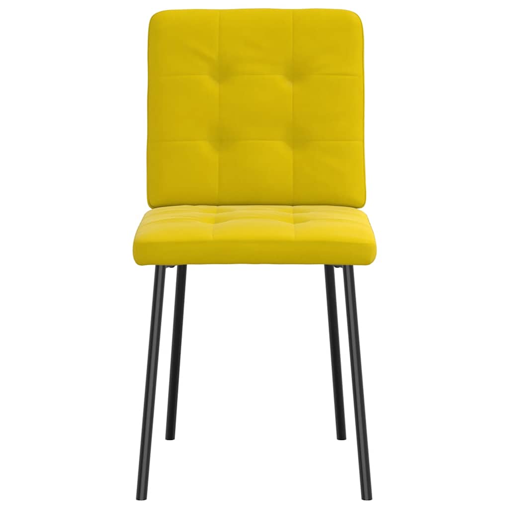 vidaXL Chaises de salle à manger 2 pcs Jaune Velours